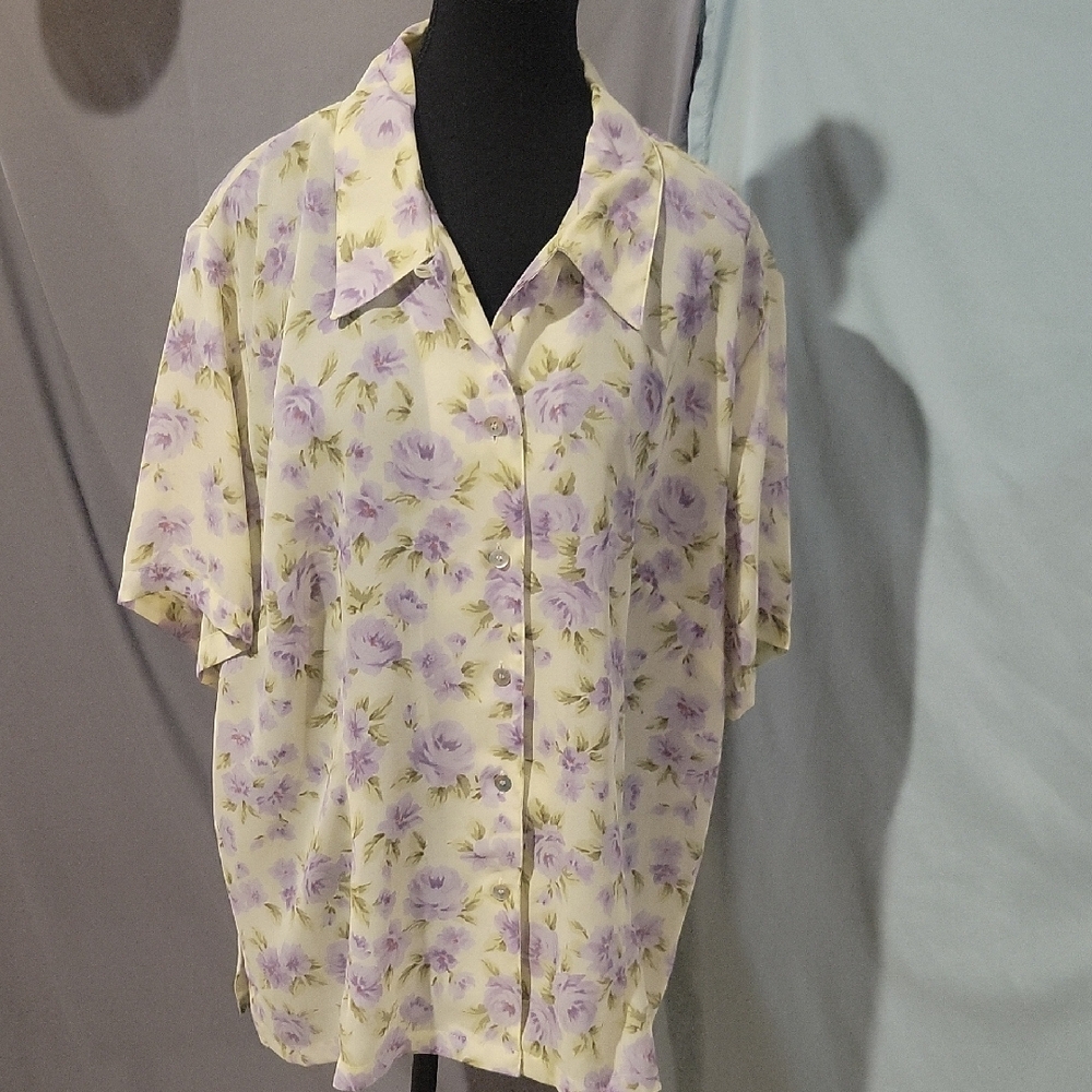 Emma James Purple and Yellow Button Down Shirt